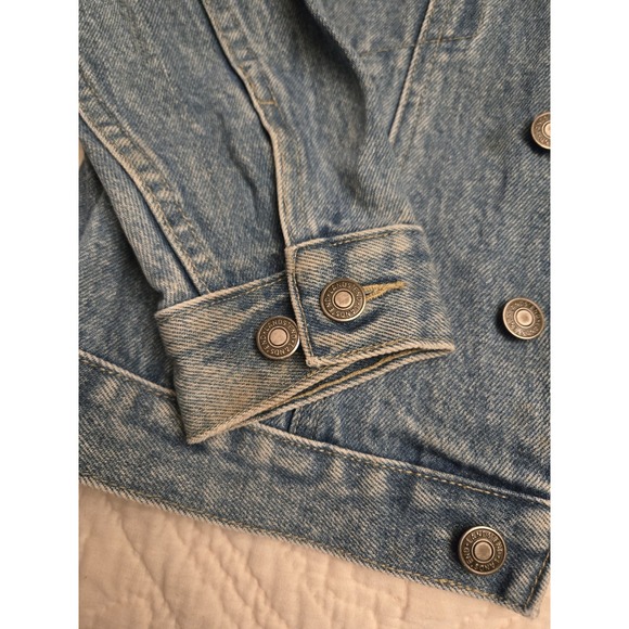 Lands' End Denim Trucker JeanJacket Y2K Kids Size Small S 6 8 Excellent Buttons - Picture 2 of 7